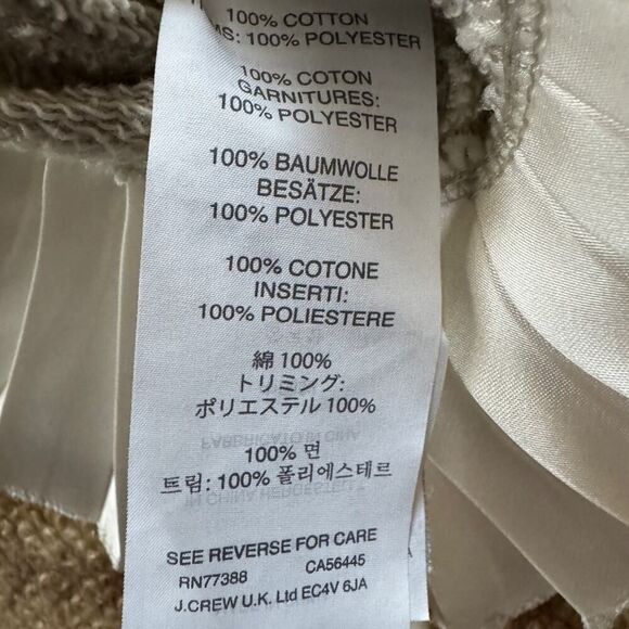 J. Crew gray long sleeved crew neck sweatshirt w layered pleated silk hem M NWOT - Picture 9 of 12